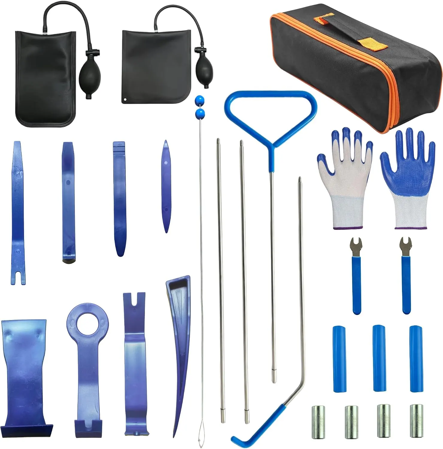 Sturvo 27 PCS car unlock kit — full tool layout with bag (Amazon listing image 1)
